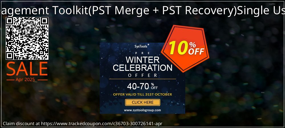 Email Management Toolkit - PST Merge + PST Recovery Single User License coupon on World Party Day sales