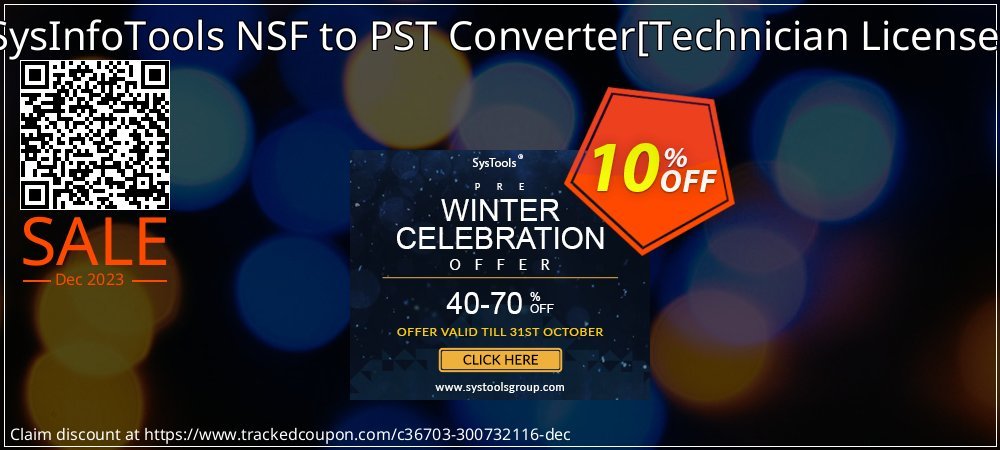 SysInfoTools NSF to PST Converter - Technician License  coupon on World Party Day promotions
