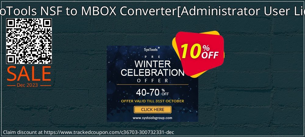 SysInfoTools NSF to MBOX Converter - Administrator User License  coupon on National Loyalty Day promotions