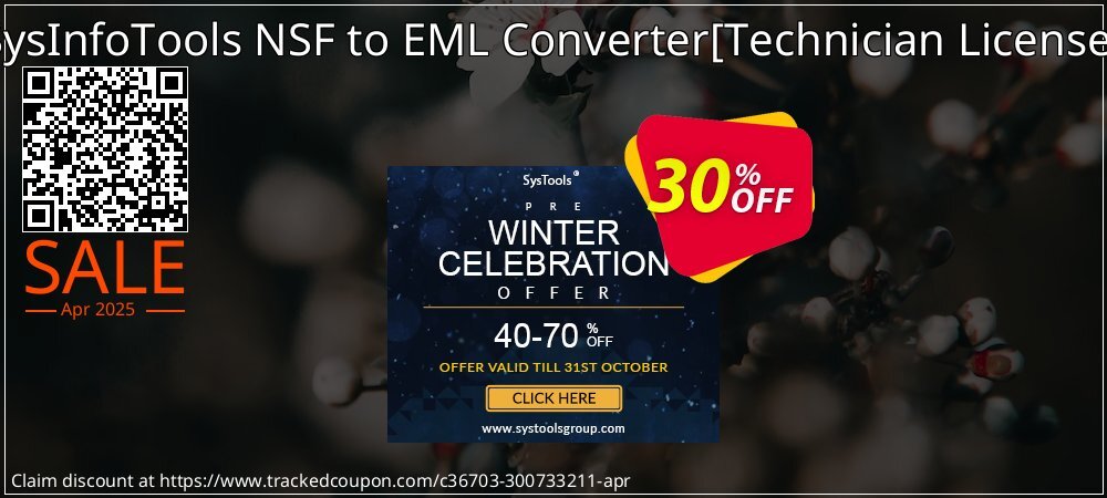 SysInfoTools NSF to EML Converter - Technician License  coupon on World Party Day offering sales