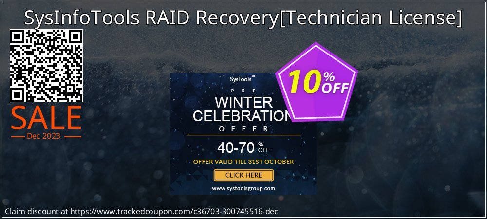 SysInfoTools RAID Recovery - Technician License  coupon on World Party Day discounts