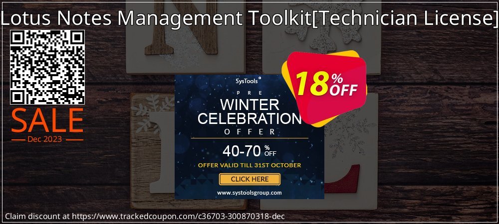 Lotus Notes Management Toolkit - Technician License  coupon on Virtual Vacation Day offering sales