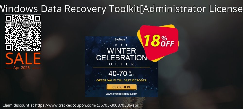 Windows Data Recovery Toolkit - Administrator License  coupon on World Party Day super sale