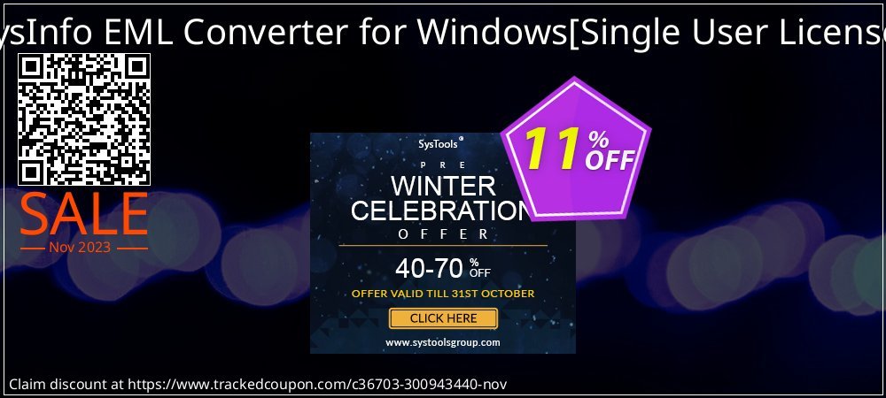 SysInfo EML Converter for Windows - Single User License  coupon on National Walking Day discount