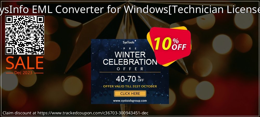 SysInfo EML Converter for Windows - Technician License  coupon on World Party Day offering sales