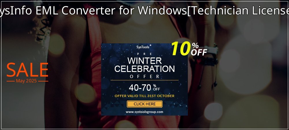 SysInfo EML Converter for Windows - Technician License  coupon on World Party Day offering sales