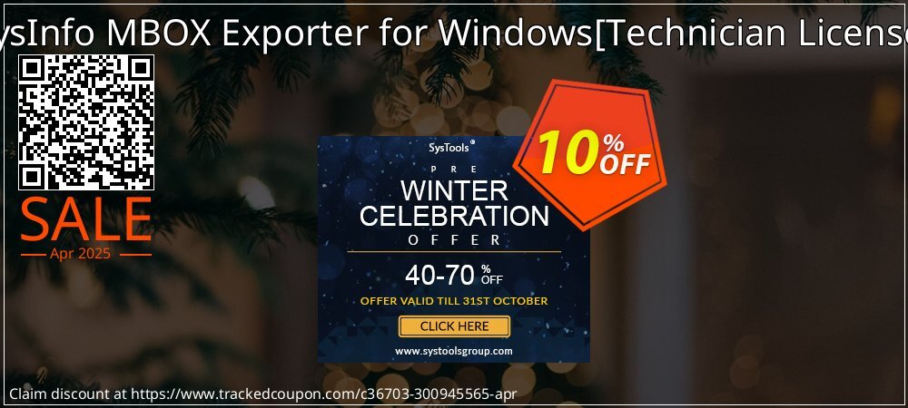 SysInfo MBOX Exporter for Windows - Technician License  coupon on National Walking Day offering discount