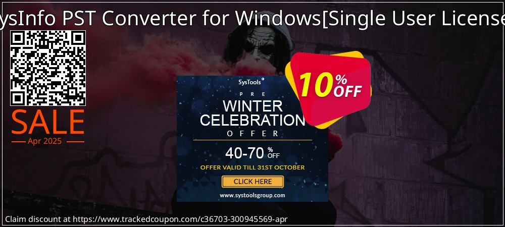 SysInfo PST Converter for Windows - Single User License  coupon on World Password Day sales