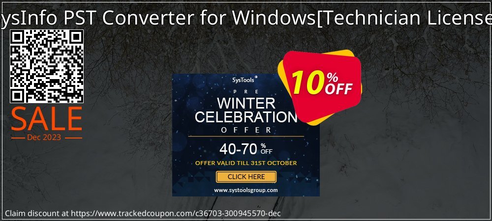 SysInfo PST Converter for Windows - Technician License  coupon on National Walking Day sales