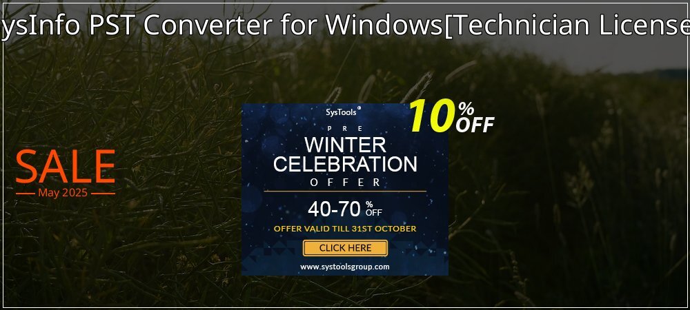 SysInfo PST Converter for Windows - Technician License  coupon on World Milk Day offer