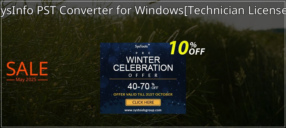 SysInfo PST Converter for Windows - Technician License  coupon on World Backup Day promotions