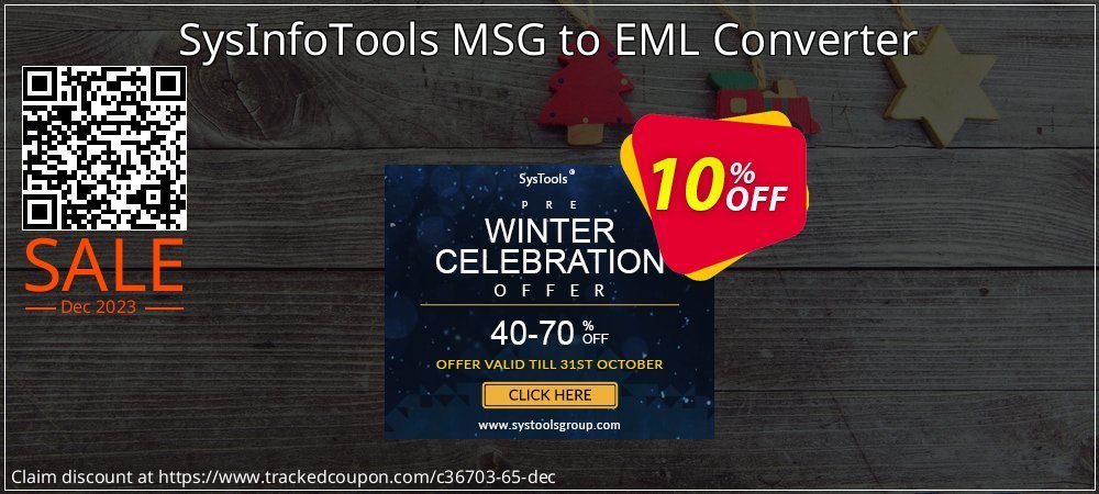 SysInfoTools MSG to EML Converter coupon on National Walking Day offering sales