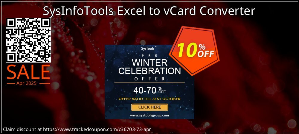 SysInfoTools Excel to vCard Converter coupon on Constitution Memorial Day offering sales