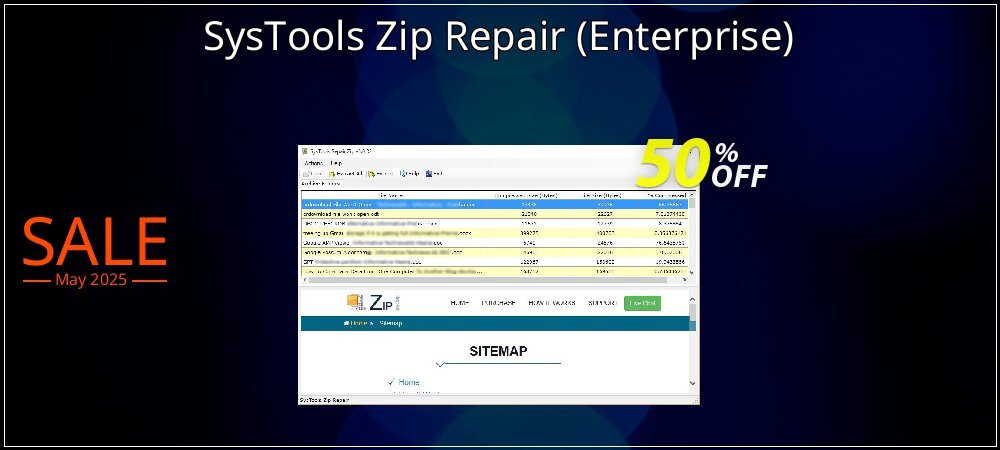 SysTools Zip Repair - Enterprise  coupon on National Pizza Party Day offering discount