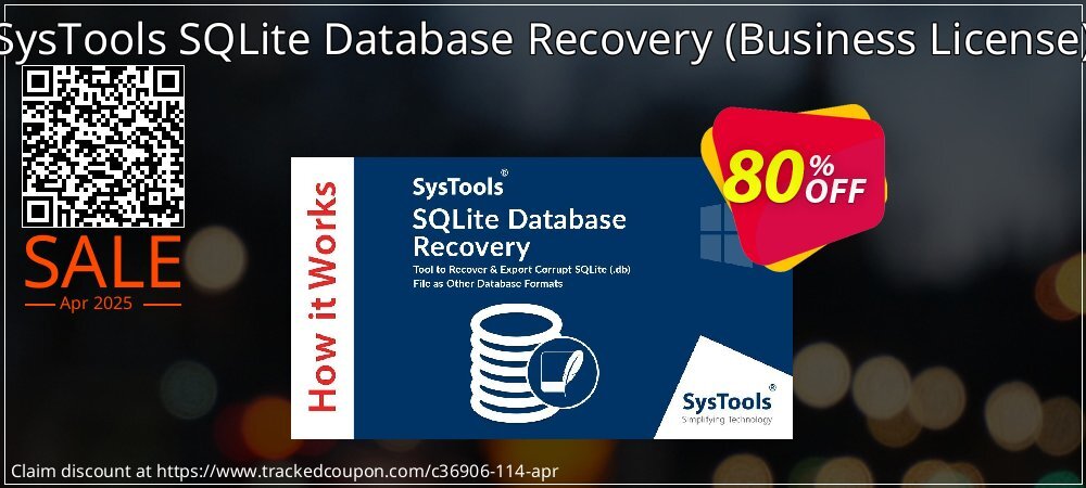 SysTools SQLite Database Recovery - Business License  coupon on World Password Day super sale