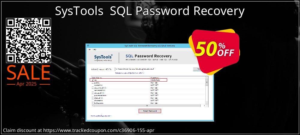 SysTools  SQL Password Recovery coupon on Mother Day offer