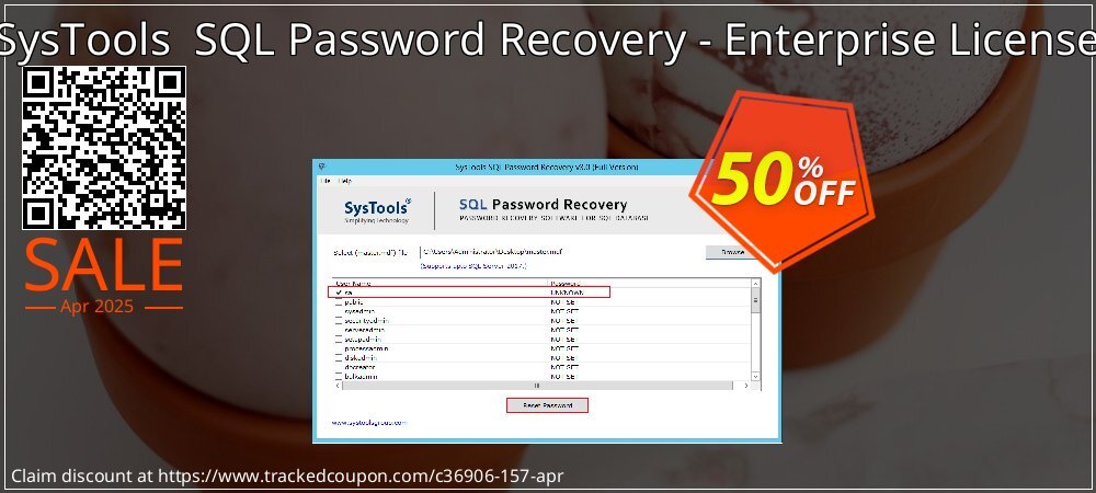 SysTools  SQL Password Recovery - Enterprise License coupon on April Fools' Day discount