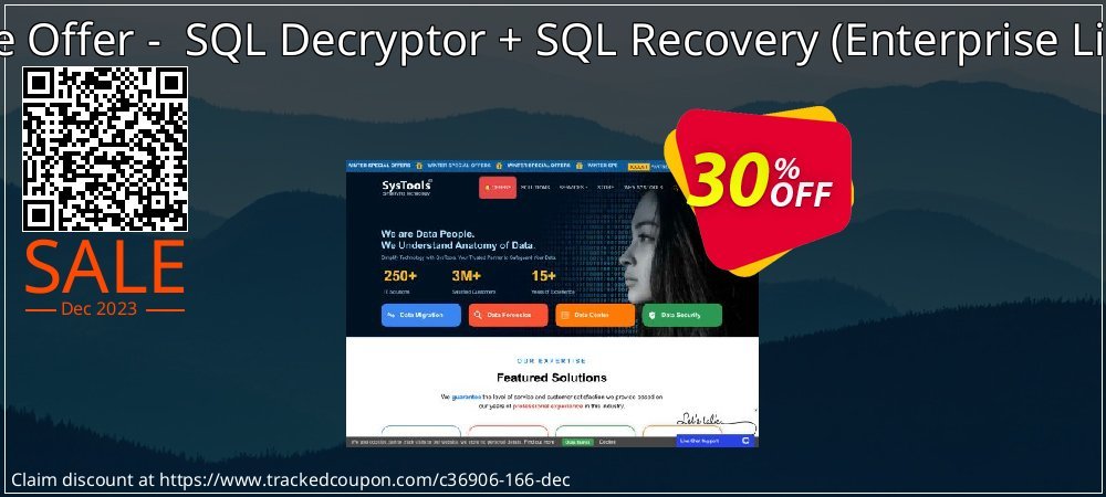 Get 30% OFF Bundle Offer -  SQL Decryptor + SQL Recovery (Enterprise License) promo sales