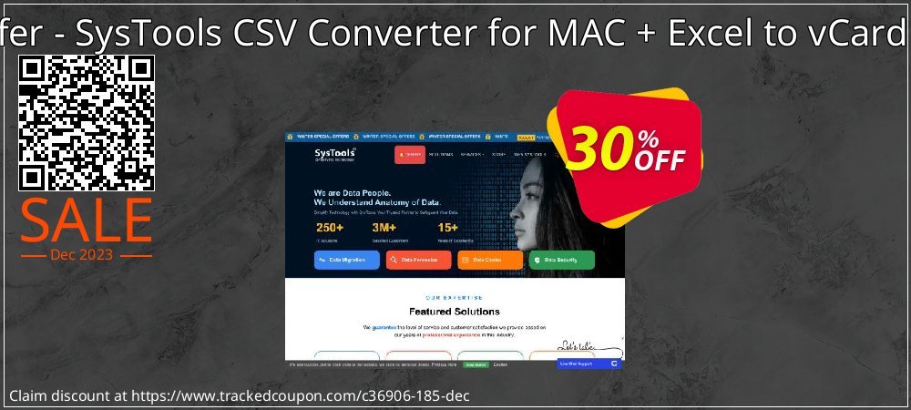 Bundle Offer - SysTools CSV Converter for MAC + Excel to vCard Converter coupon on National Walking Day offering discount