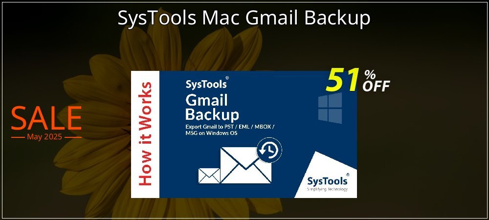 SysTools Mac Gmail Backup coupon on World Party Day discount