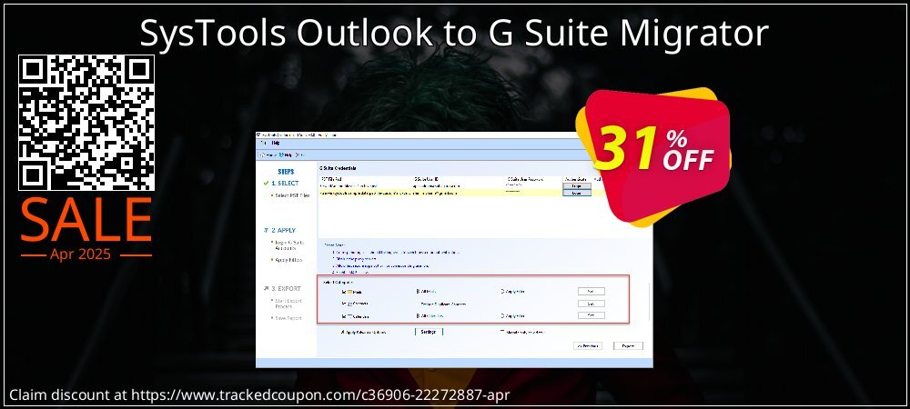 SysTools Outlook to G Suite Migrator coupon on Working Day offer