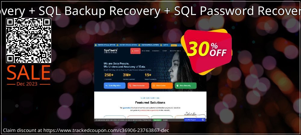 SysTools SQL Recovery + SQL Backup Recovery + SQL Password Recovery + SQL Decryptor coupon on April Fools' Day offering sales