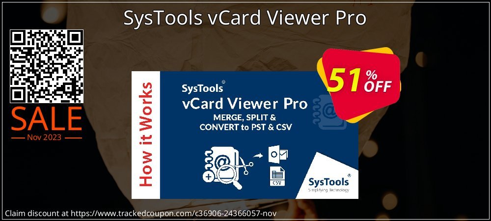 SysTools vCard Viewer Pro coupon on Working Day super sale
