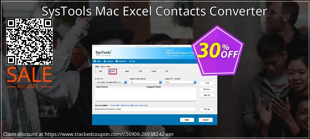 SysTools Mac Excel Contacts Converter coupon on April Fools' Day promotions