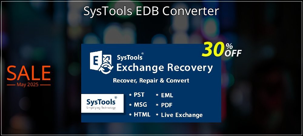 SysTools EDB Converter coupon on World Party Day deals