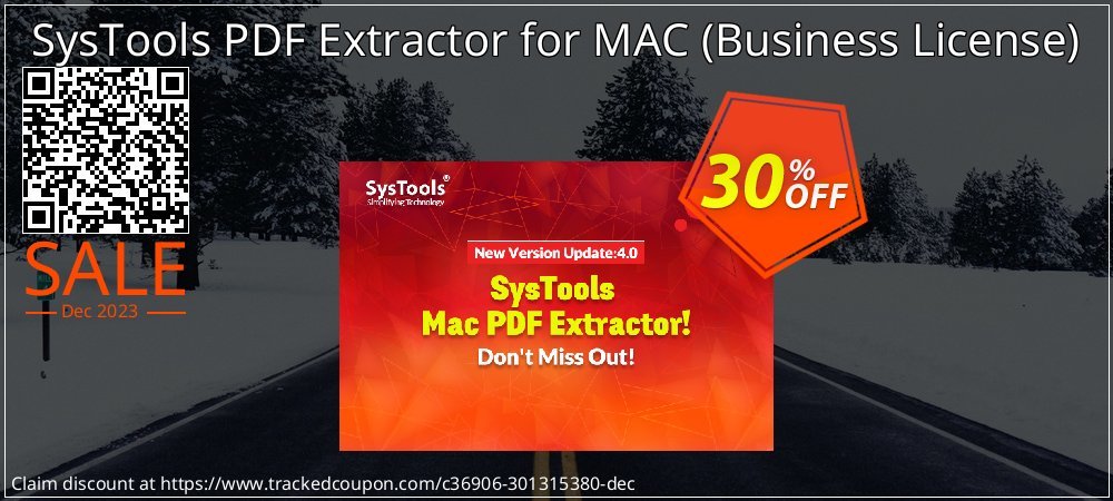 SysTools PDF Extractor for MAC - Business License  coupon on National Walking Day offering sales
