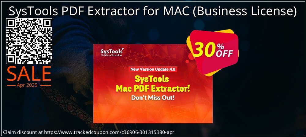 SysTools PDF Extractor for MAC - Business License  coupon on National Walking Day offering sales