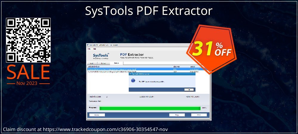SysTools PDF Extractor coupon on Thanksgiving Day deals