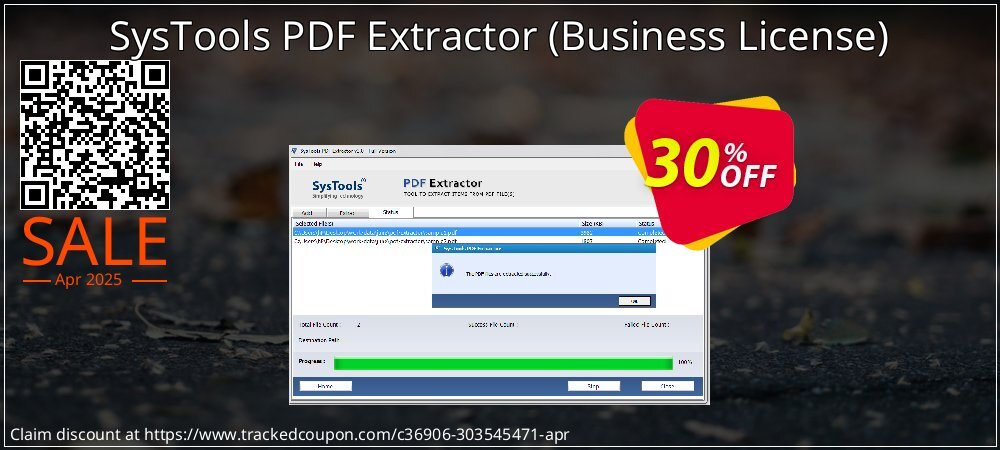 SysTools PDF Extractor - Business License  coupon on World Party Day offering discount