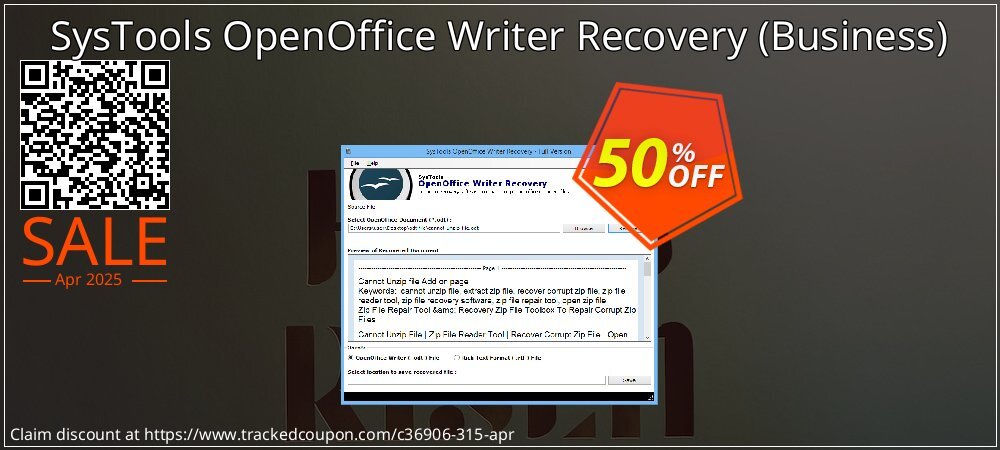 SysTools OpenOffice Writer Recovery - Business  coupon on National Walking Day promotions