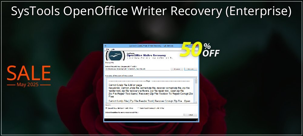 SysTools OpenOffice Writer Recovery - Enterprise  coupon on World Party Day sales