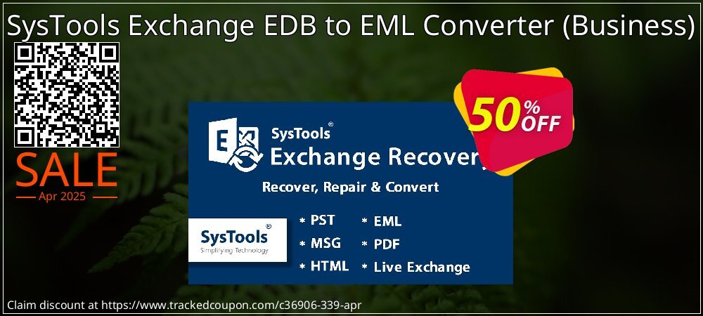 SysTools Exchange EDB to EML Converter - Business  coupon on April Fools' Day offering discount