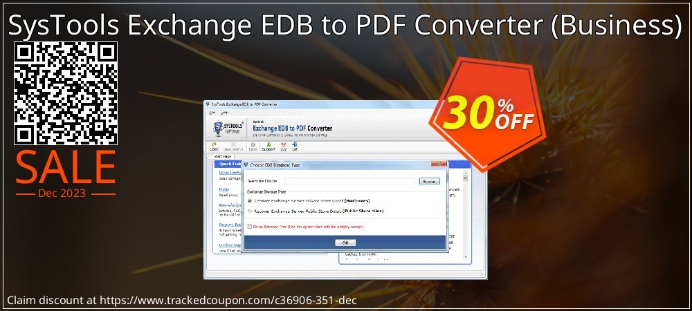 SysTools Exchange EDB to PDF Converter - Business  coupon on World Party Day promotions