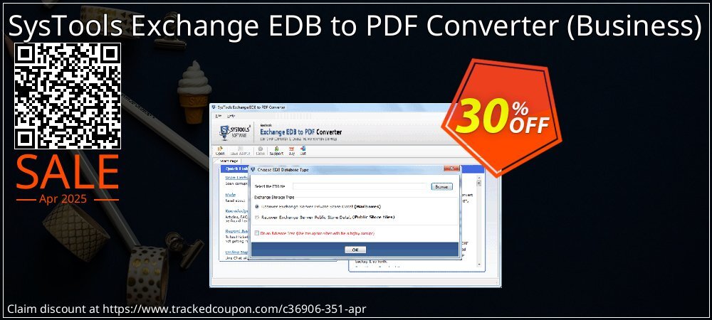 SysTools Exchange EDB to PDF Converter - Business  coupon on World Party Day promotions