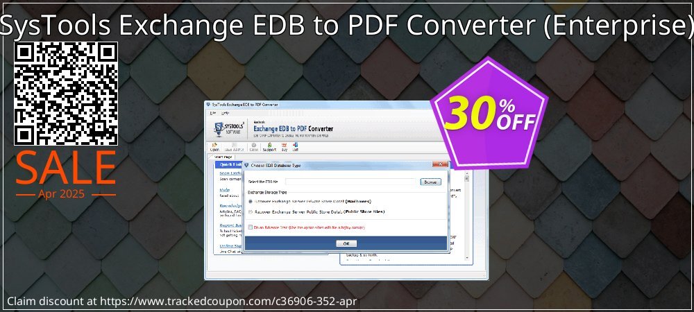 SysTools Exchange EDB to PDF Converter - Enterprise  coupon on April Fools' Day sales