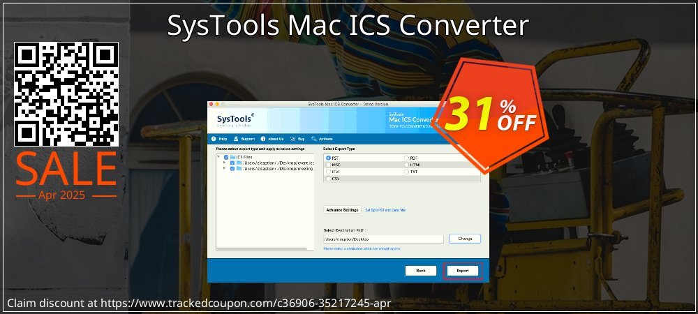 SysTools Mac ICS Converter coupon on National Walking Day deals