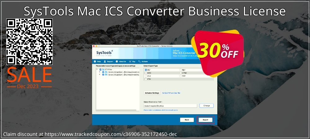 SysTools Mac ICS Converter Business License coupon on National Walking Day deals