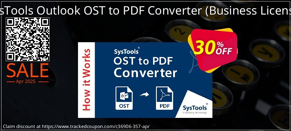 SysTools Outlook OST to PDF Converter - Business License  coupon on Working Day super sale