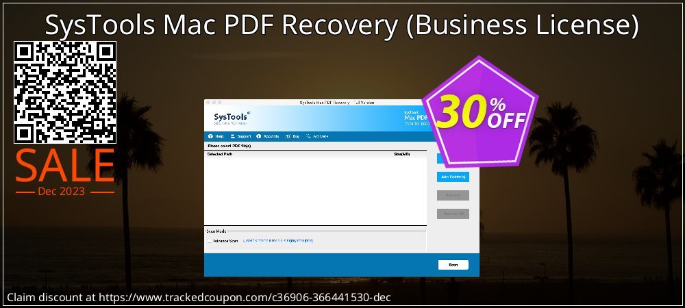 SysTools Mac PDF Recovery - Business License  coupon on National Walking Day offering discount