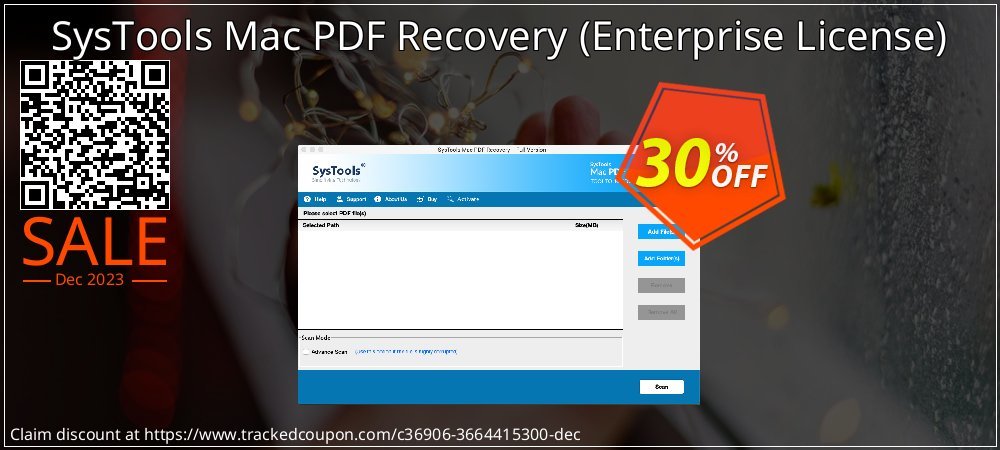 SysTools Mac PDF Recovery - Enterprise License  coupon on National Walking Day offering discount