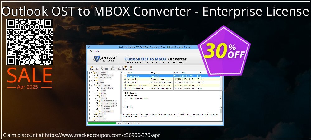 Outlook OST to MBOX Converter - Enterprise License coupon on National Walking Day sales