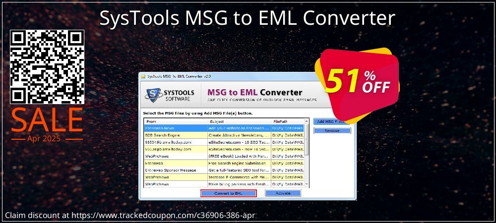 SysTools MSG to EML Converter coupon on World Party Day discounts