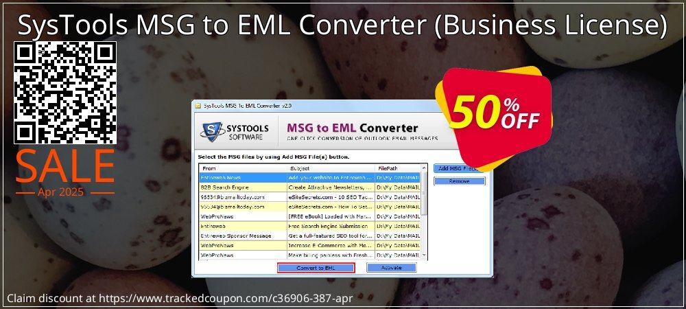 SysTools MSG to EML Converter - Business License  coupon on April Fools' Day promotions