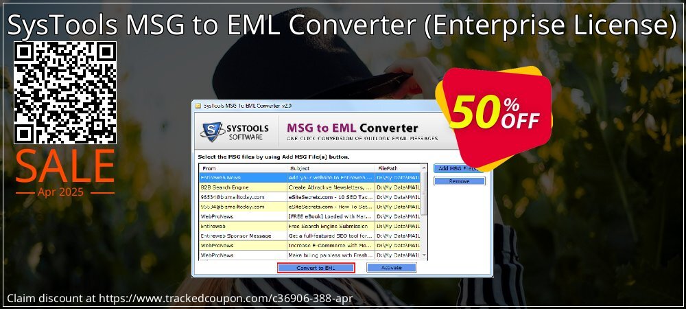 SysTools MSG to EML Converter - Enterprise License  coupon on Easter Day sales