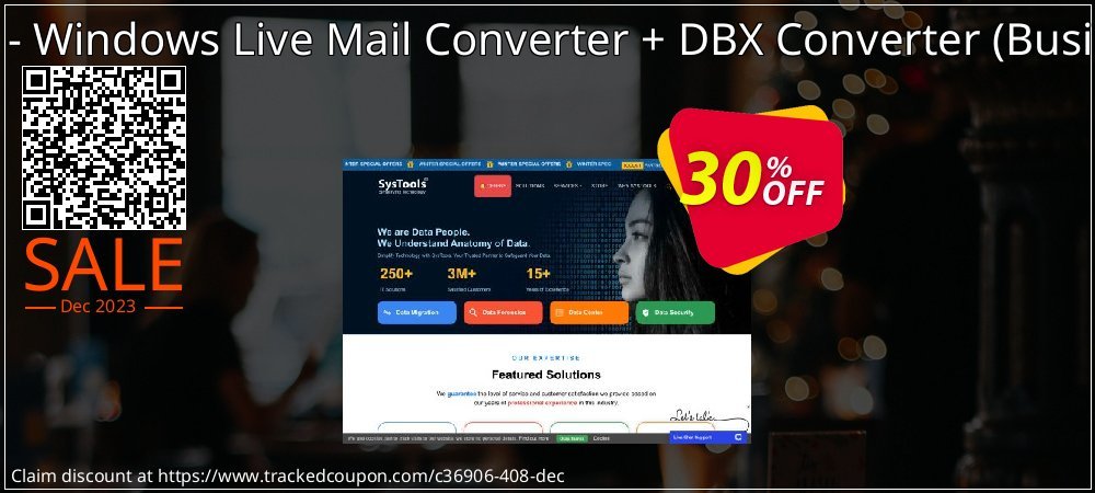 Get 30% OFF Bundle Offer - Windows Live Mail Converter + DBX Converter (Business License) offering sales
