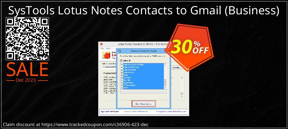 SysTools Lotus Notes Contacts to Gmail - Business  coupon on Summer deals